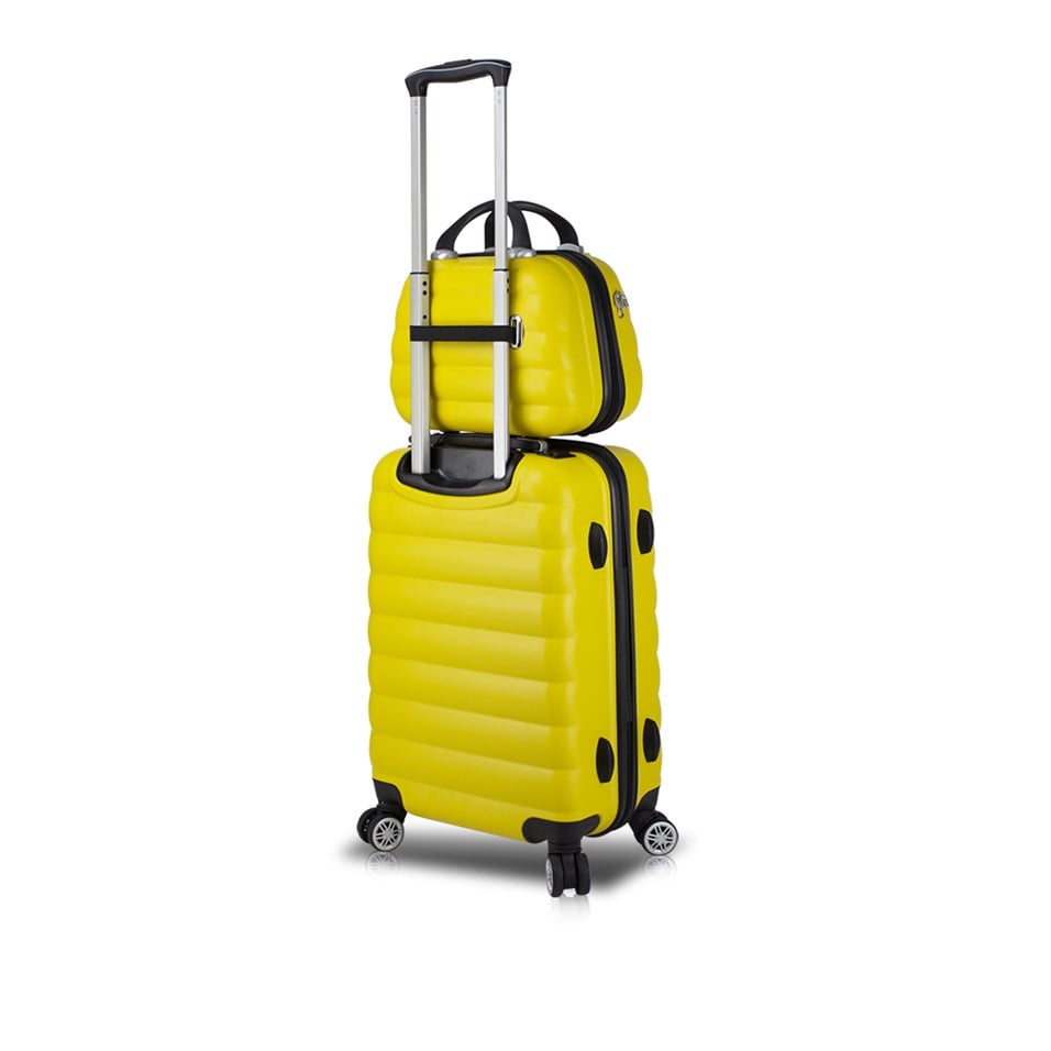 My Valice Smart Bag Colors Usb Şarj Girişli 2'li Valiz Seti (Kabin ve Makyaj) Sarı