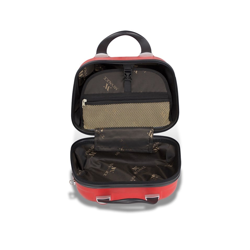 My Valice Smart Bag Colors Usb Şarj Girişli 2'li Valiz Seti (Pilot ve Makyaj) Kırmızı