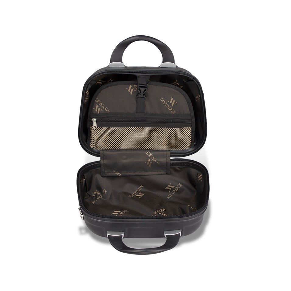My Valice Smart Bag Colors Usb Şarj Girişli 2'li Valiz Seti (Pilot ve Makyaj) Siyah