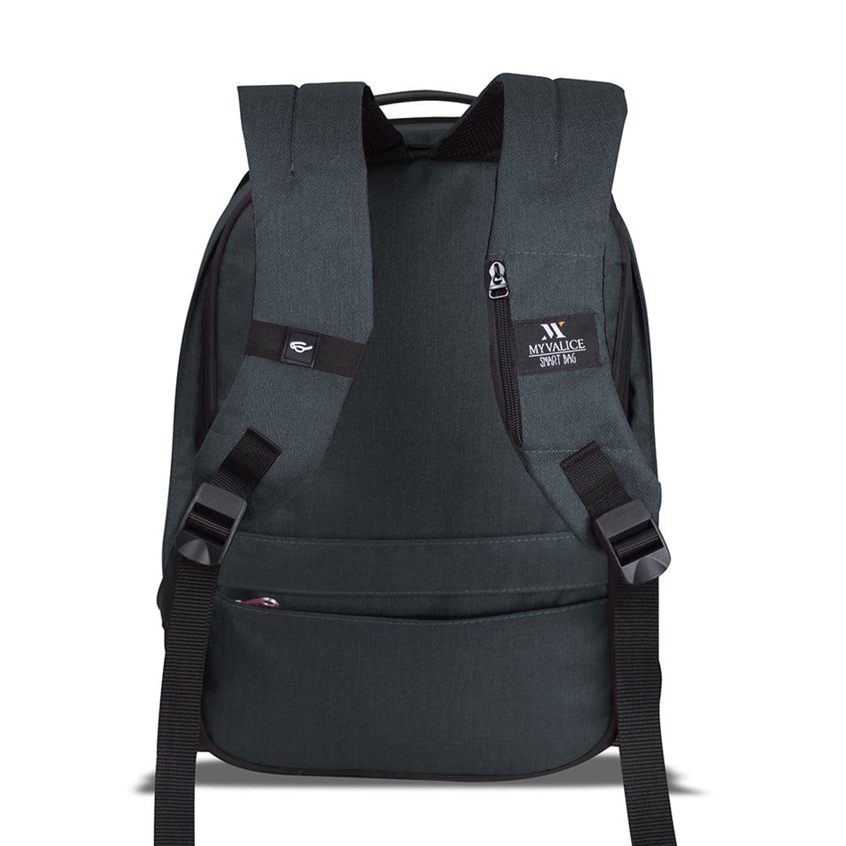My Valice Smart Bag COSMO Usb Şarj Girişli Körüklü Notebook Sırt Çantası Füme