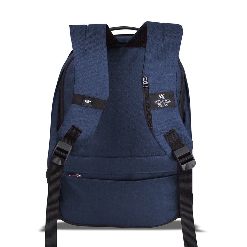My Valice Smart Bag COSMO Usb Şarj Girişli Körüklü Notebook Sırt Çantası  Lacivert