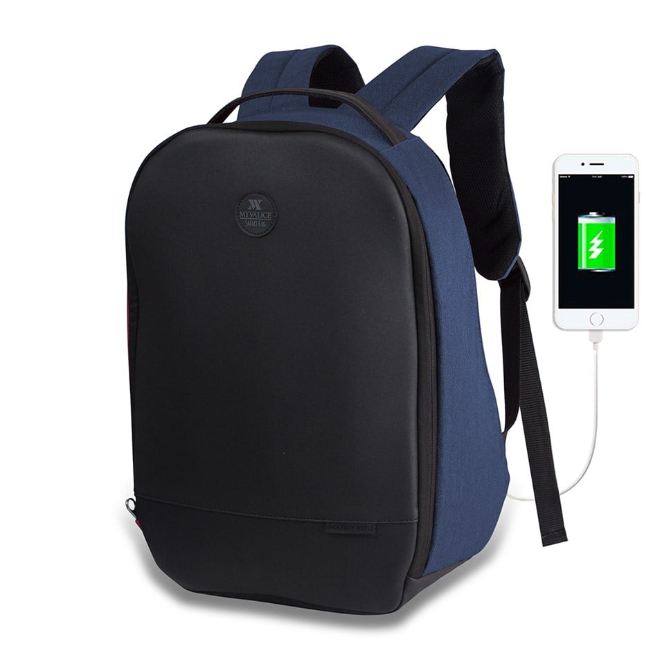 My Valice Smart Bag COSMO Usb Şarj Girişli Körüklü Notebook Sırt Çantası  Lacivert