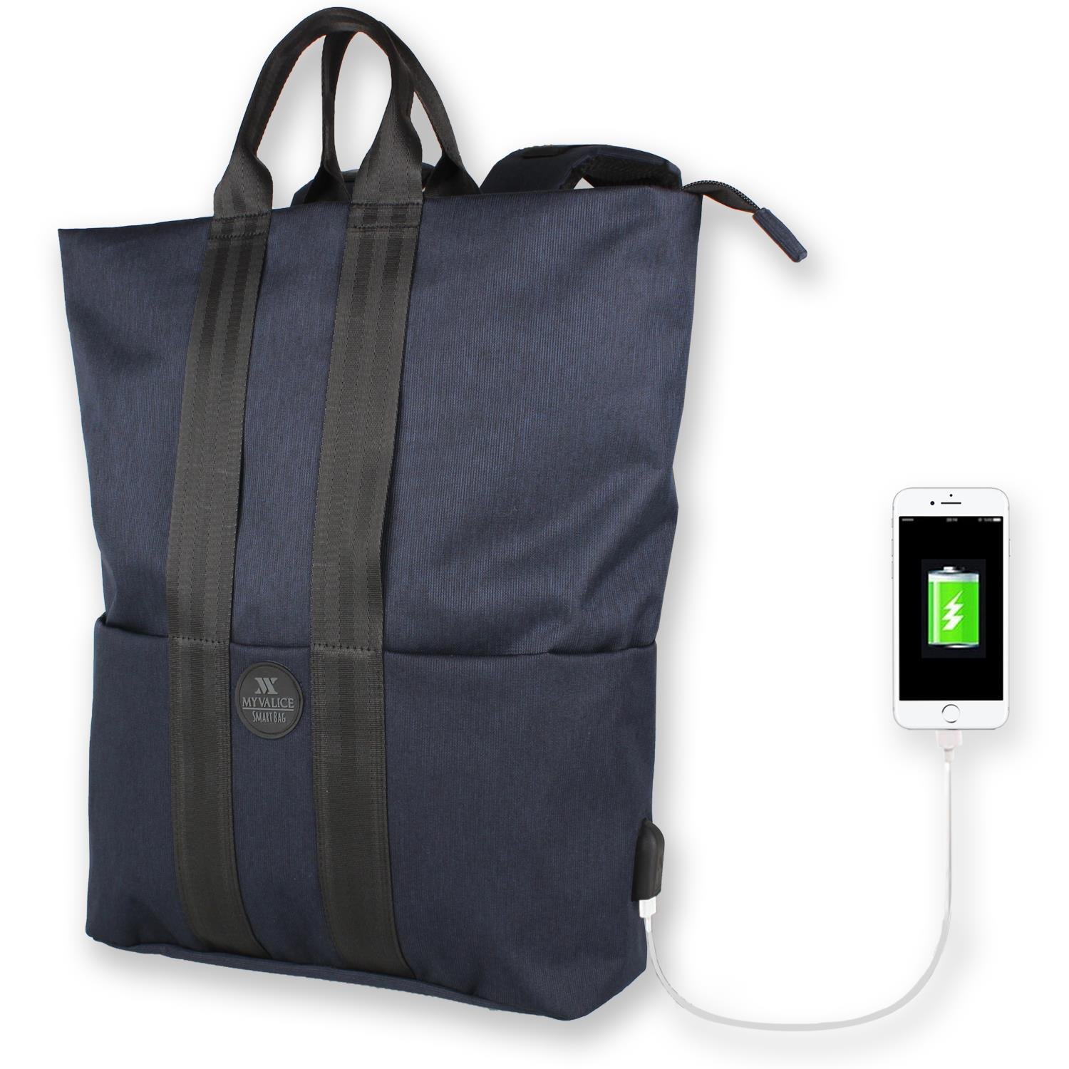 My Valice Smart Bag Elegant Usb Şarj Girişli Laptop Bölmeli Notebook Sırt Çantası Lacivert