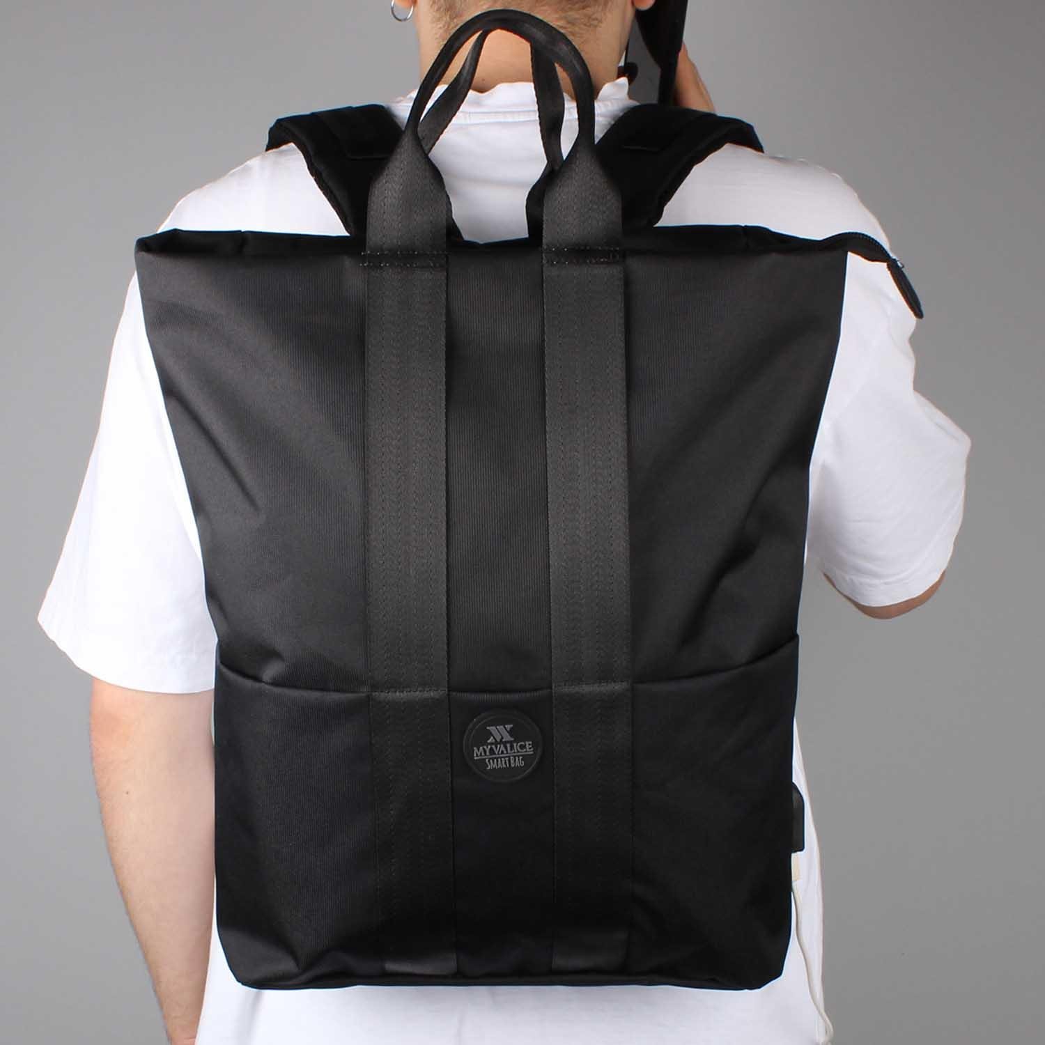 My Valice Smart Bag Elegant Usb Şarj Girişli Laptop Bölmeli Notebook Sırt Çantası Siyah