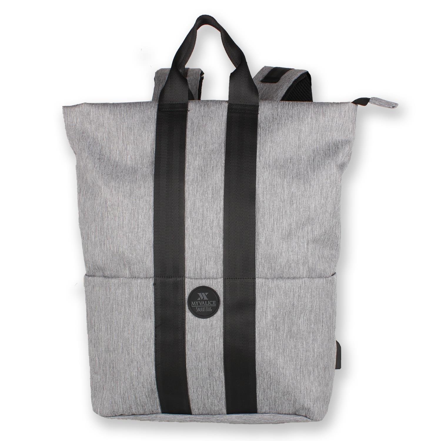 My Valice Smart Bag Elegant Usb Şarj Girişli Laptop Bölmeli Notebook Sırt Çantası Gri