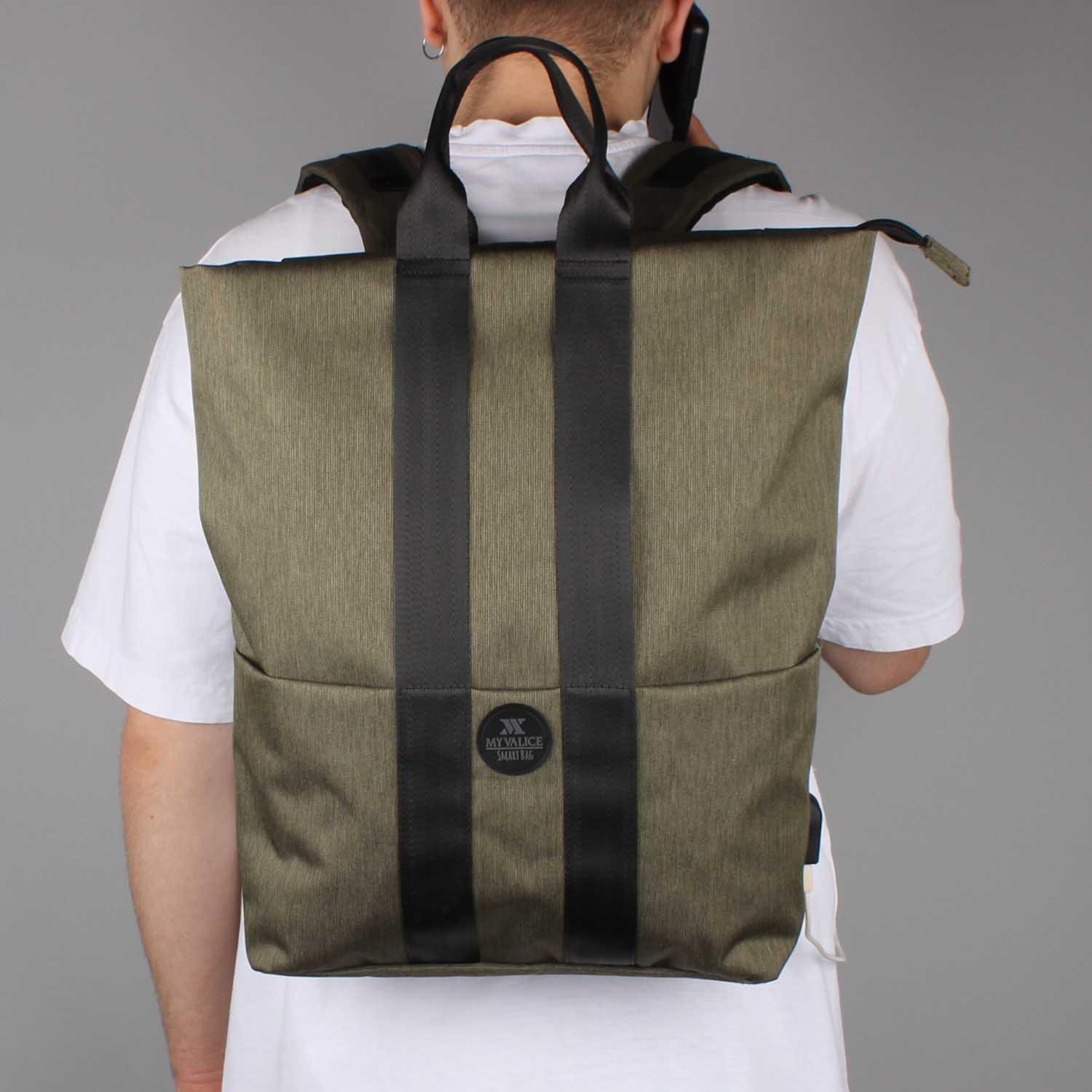 My Valice Smart Bag Elegant Usb Şarj Girişli Laptop Bölmeli Notebook Sırt Çantası Haki