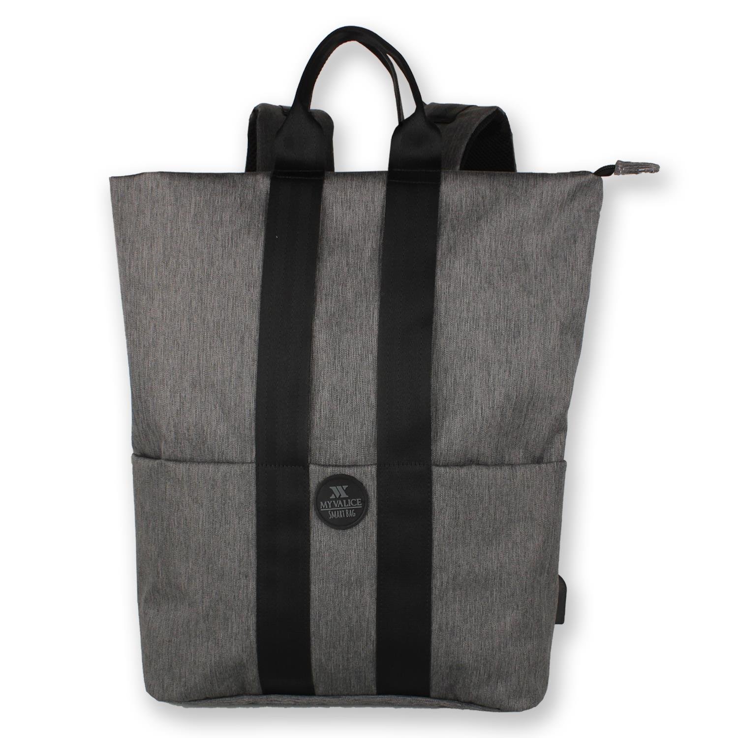 My Valice Smart Bag Elegant Usb Şarj Girişli Laptop Bölmeli Notebook Sırt Çantası Füme