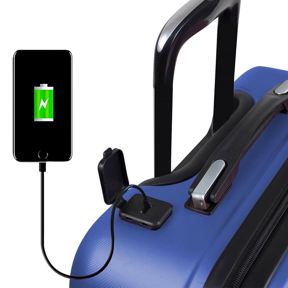 My Valice Smart Bag Energy Usb Şarj Girişli 2'li Valiz Seti (Kabin ve Büyük) Lacivert