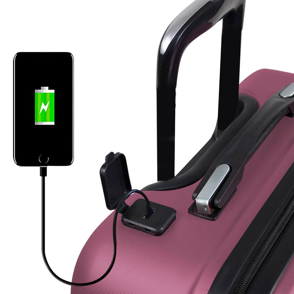 My Valice Smart Bag Energy Usb Şarj Girişli 2'li Valiz Seti (Büyük ve Orta) Bordo