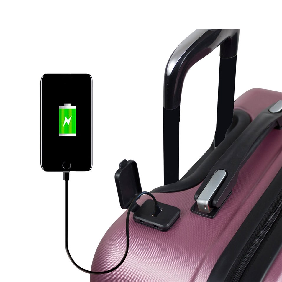 My Valice Smart Bag Energy Usb Şarj Girişli 2'li Valiz Seti (Kabin ve Büyük) Rose