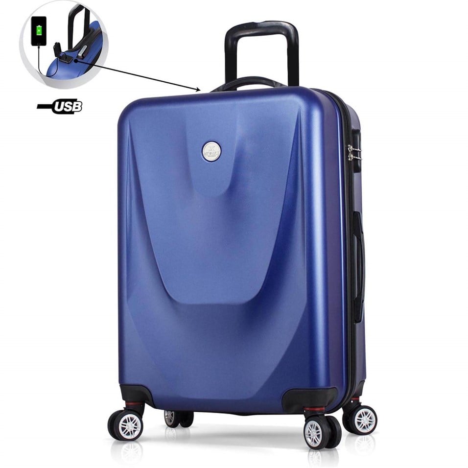 My Valice Smart Bag Energy Usb Şarj Girişli Orta Boy Abs Valiz Lacivert