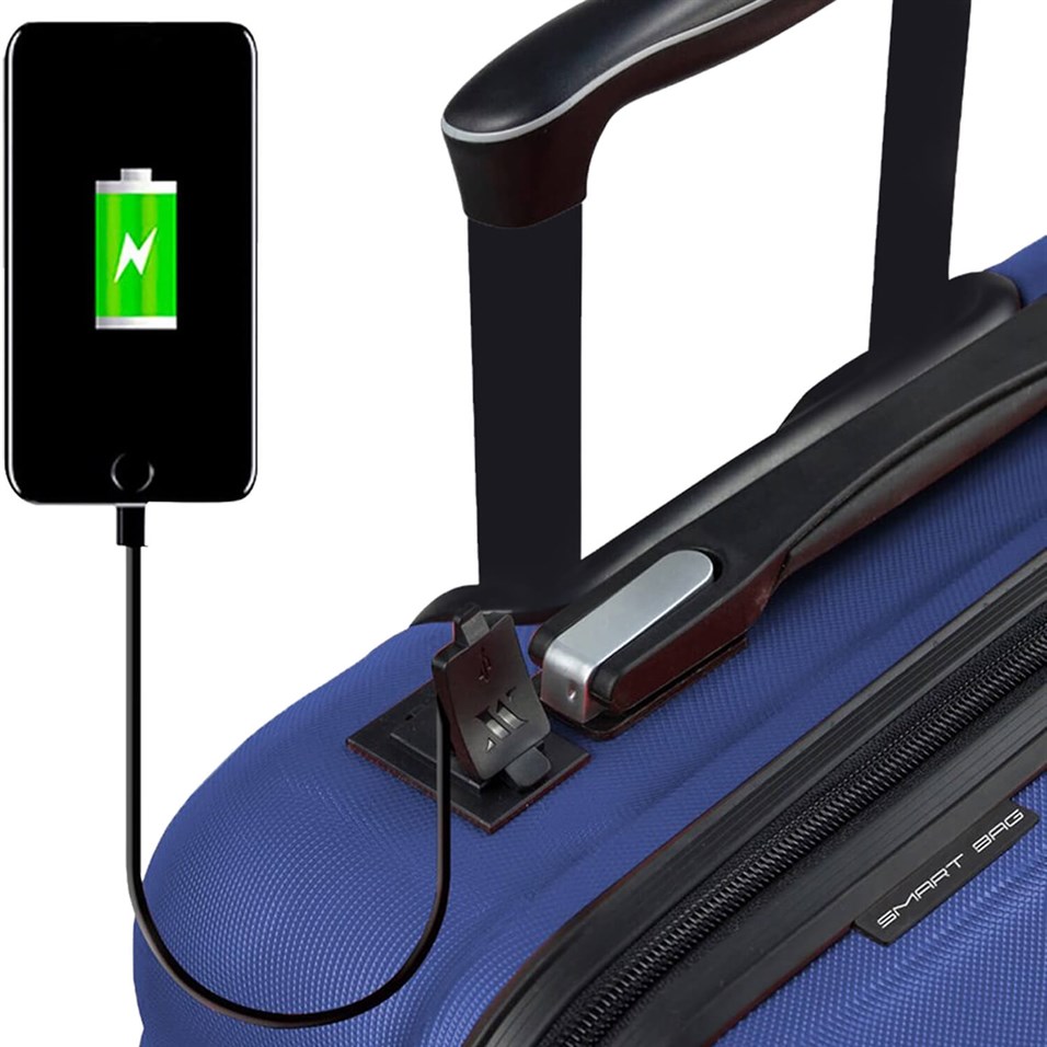 My Valice Smart Bag Exclusive Usb Şarj Girişli 2'li Valiz Seti (Orta ve Makyaj) Lacivert