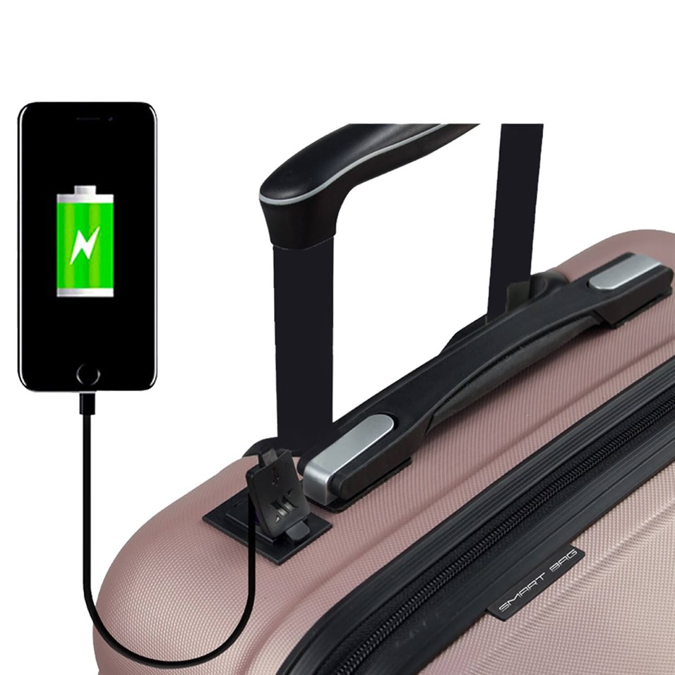 My Valice Smart Bag Exclusive Usb Şarj Girişli Orta Boy Valiz Rose