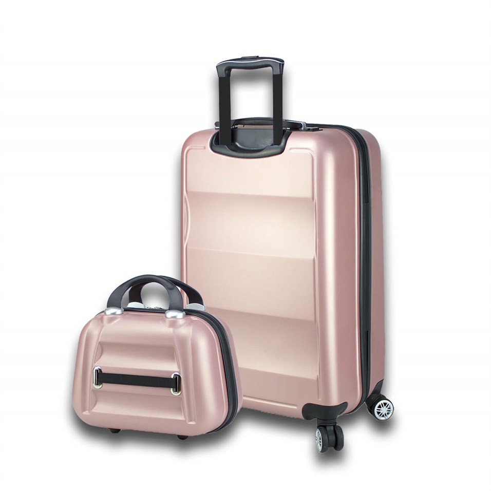 My Valice Smart Bag Exclusive Usb Şarj Girişli 2'li Valiz Seti (Orta ve Makyaj) Rose