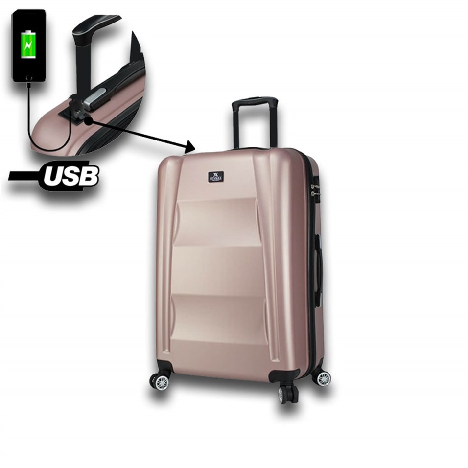 My Valice Smart Bag Exclusive Usb Şarj Girişli Orta Boy Valiz Rose