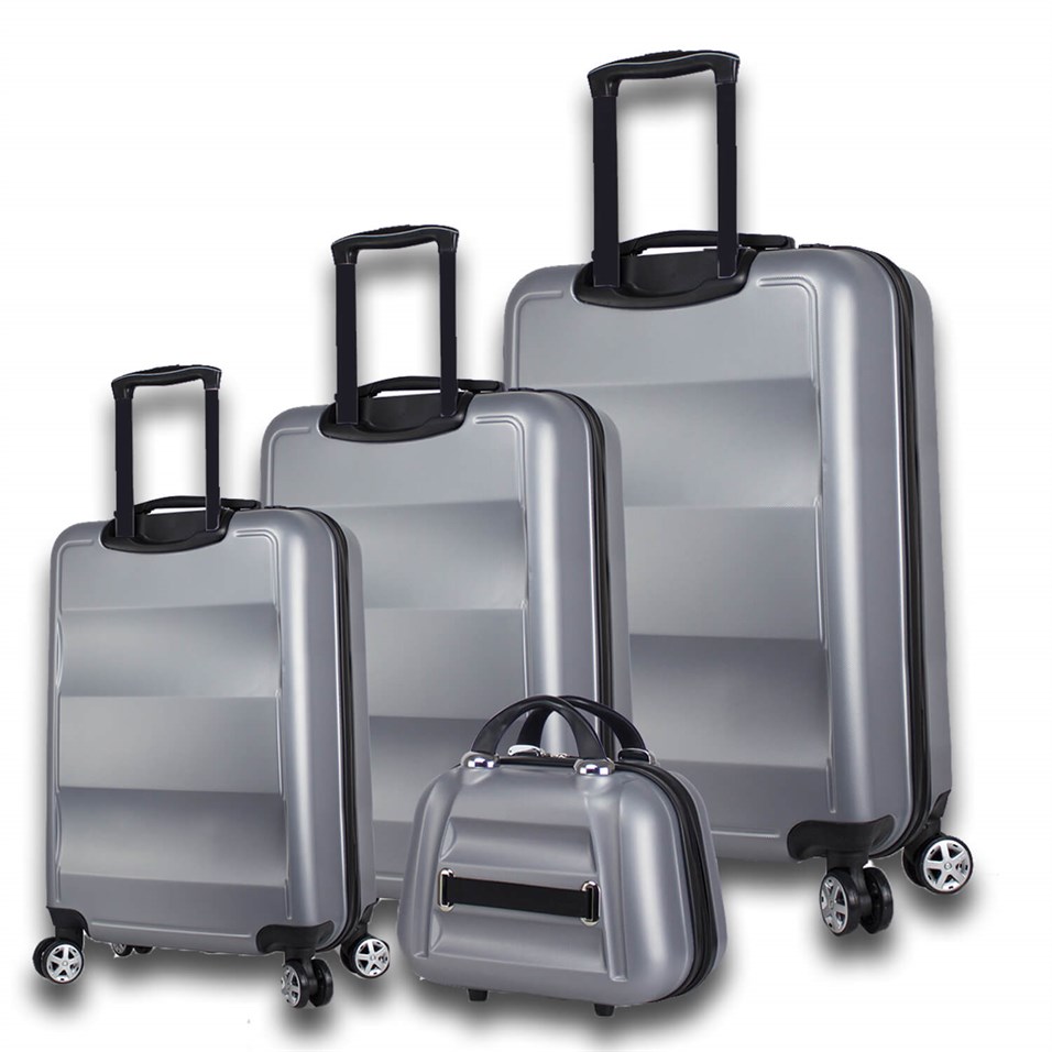 My Valice Smart Bag Exclusive Suitcase With USB Charging Port Set of 4 (Travel Set) Grey