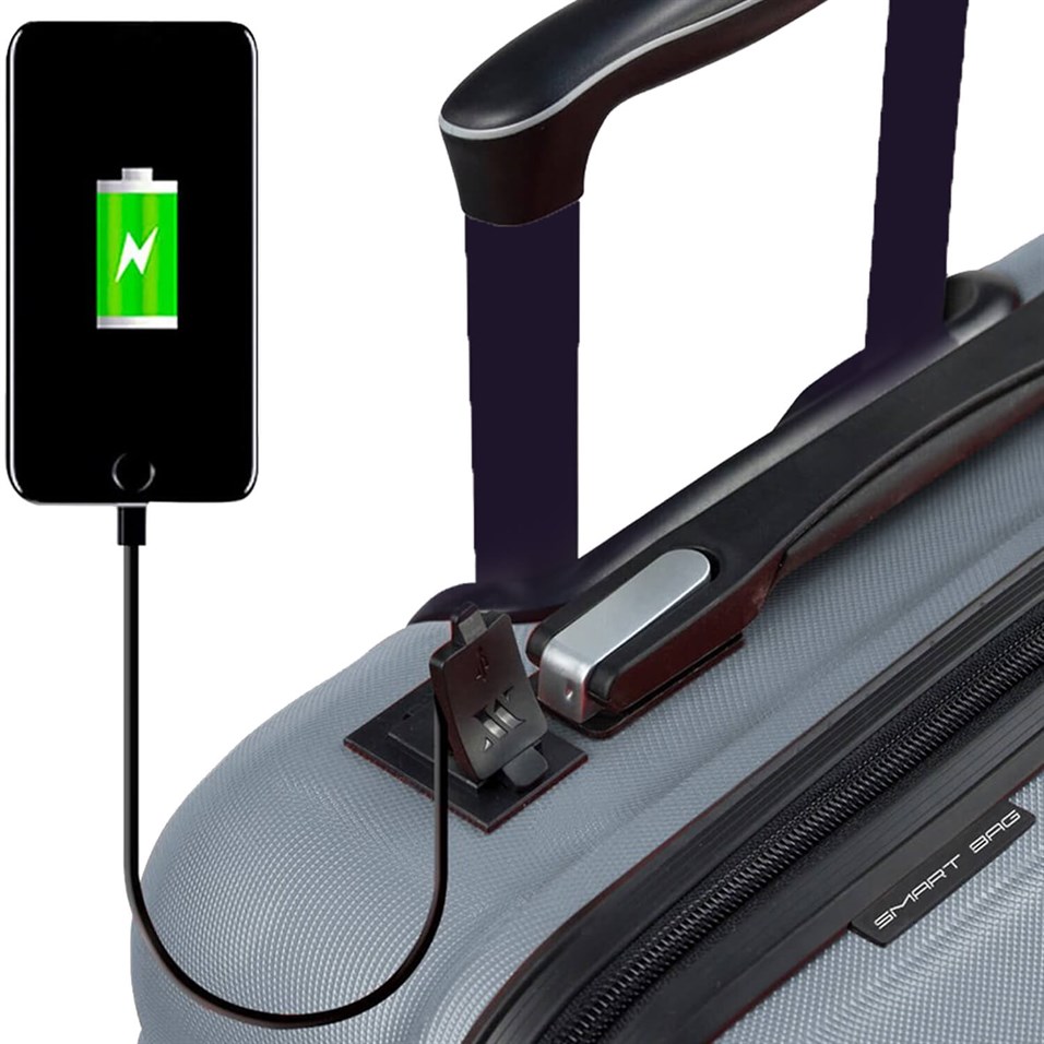 My Valice Smart Bag Exclusive Usb Şarj Girişli 2'li Valiz Seti (Kabin ve Orta) Gri