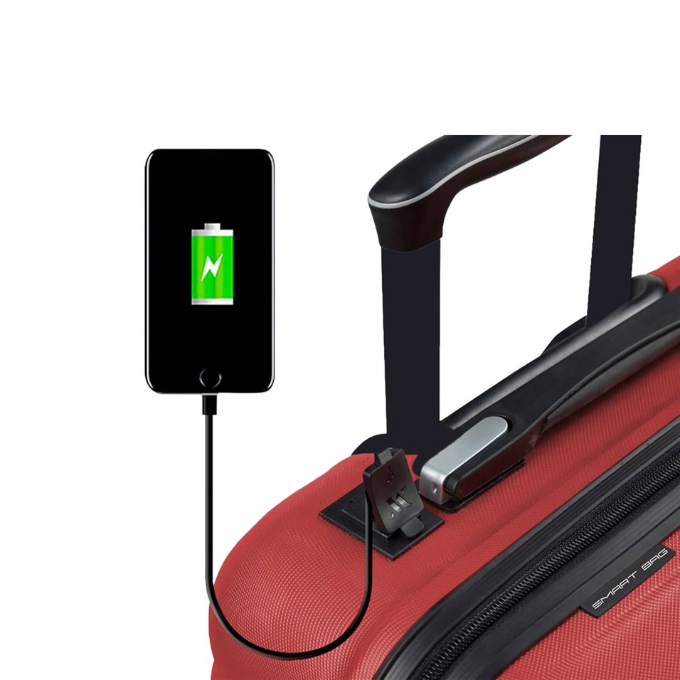 My Valice Smart Bag Exclusive Usb Şarj Girişli 2'li Valiz Seti (Orta ve Makyaj) Bordo