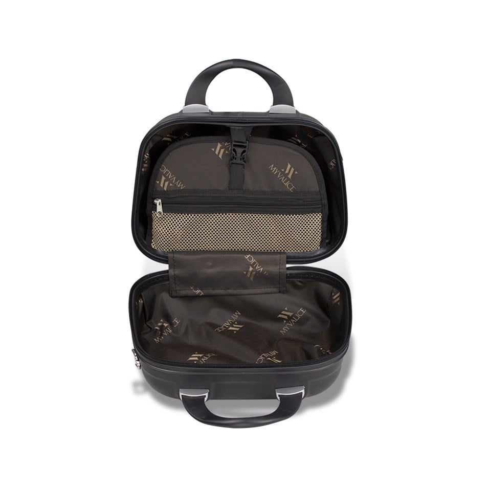 My Valice Smart Bag Exclusive Usb Şarj Girişli 2'li Valiz Seti (Orta ve Makyaj) Siyah