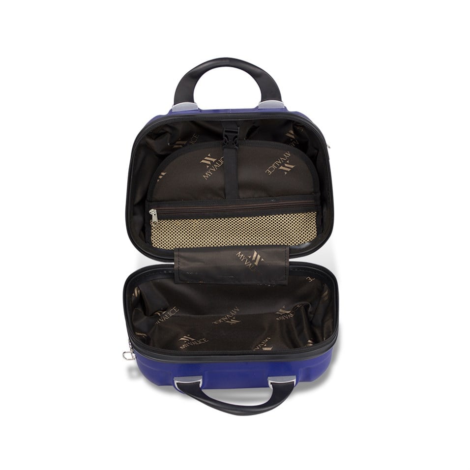 My Valice Smart Bag Exclusive Usb Şarj Girişli 2'li Valiz Seti (Kabin ve Makyaj) Lacivert