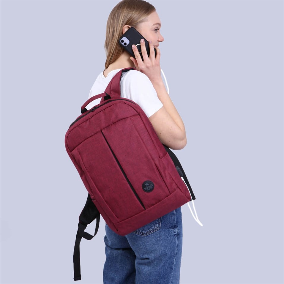 My Valice Smart Bag GALAXY With USB Charging Port Notebook Backpack Claret Red