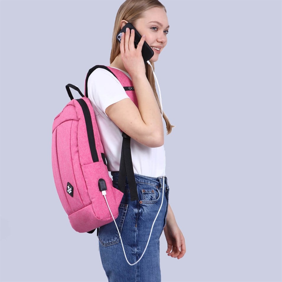 My Valice Smart Bag GALAXY With USB Charging Port Notebook Backpack Pink