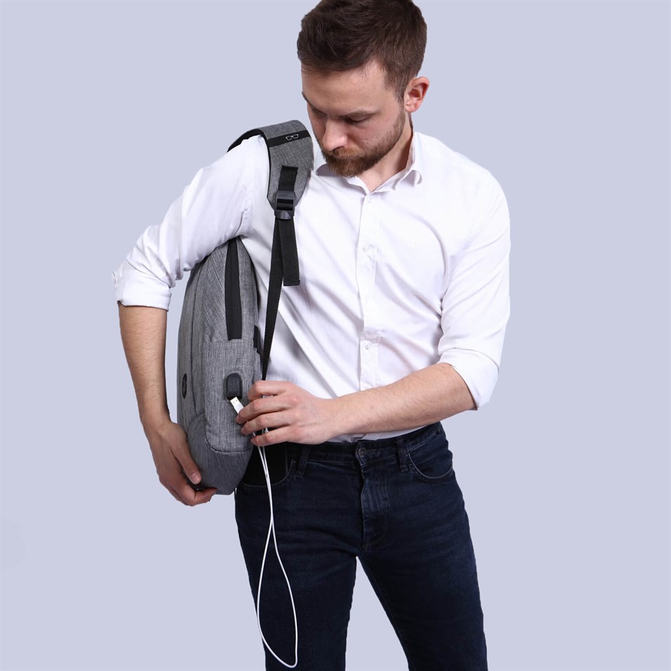 My Valice Smart Bag GALAXY With USB Charging Port Notebook Backpack Grey