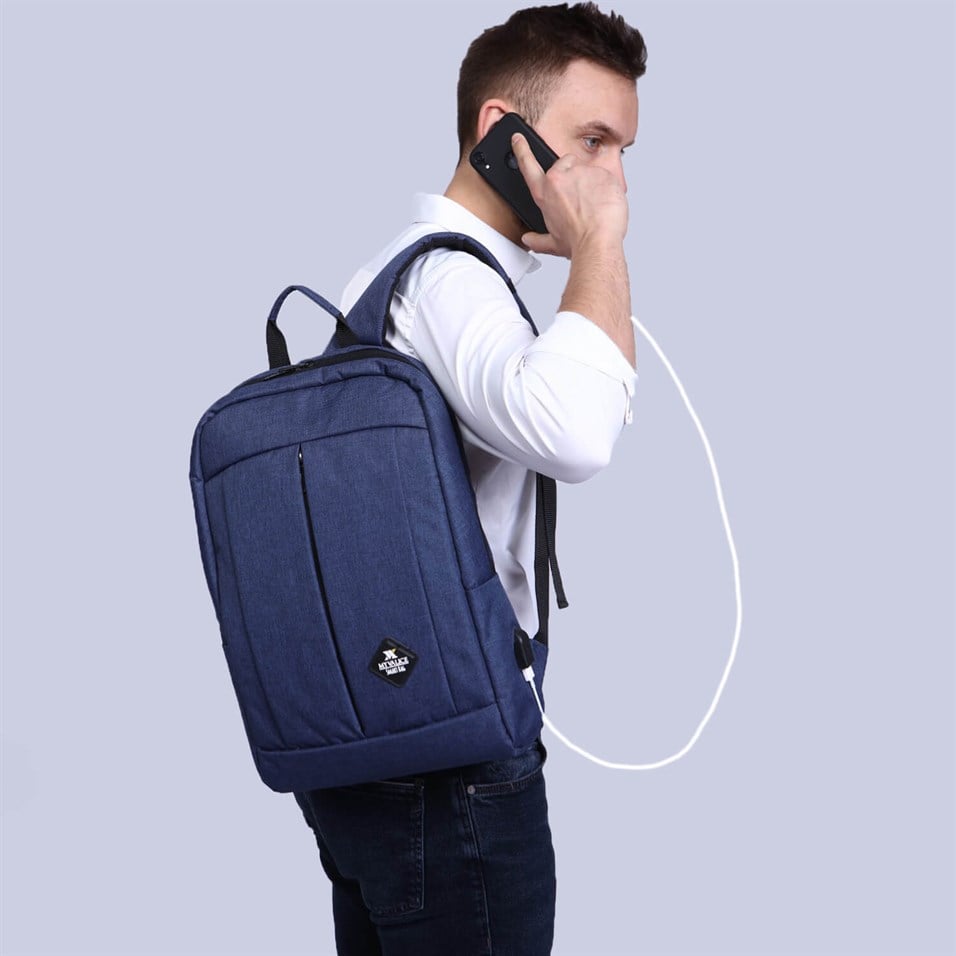 My Valice Smart Bag GALAXY With USB Charging Port Notebook Backpack Navy Blue