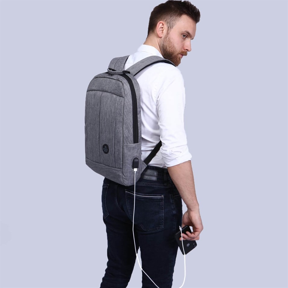 My Valice Smart Bag GALAXY With USB Charging Port Notebook Backpack Grey