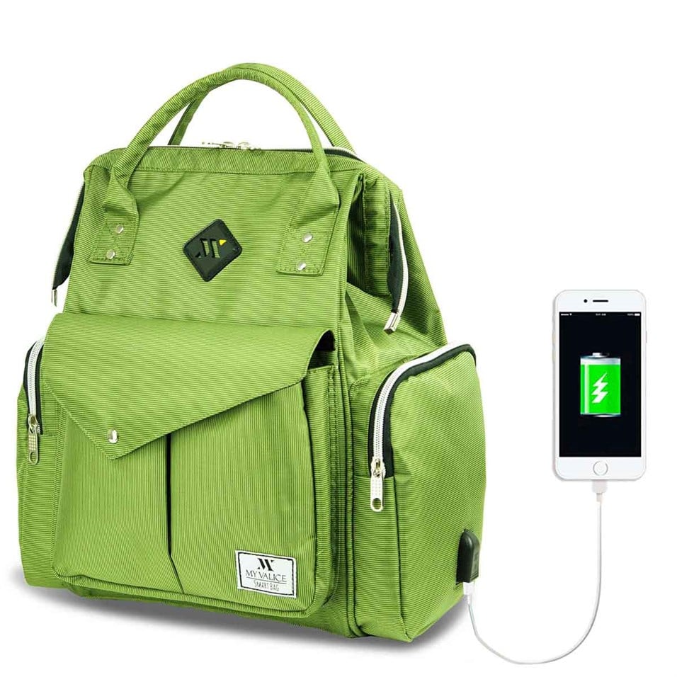 My Valice Smart Bag Happy Mom Usb'li Anne Bebek Bakım ve Sırt Çantası Açık Yeşil