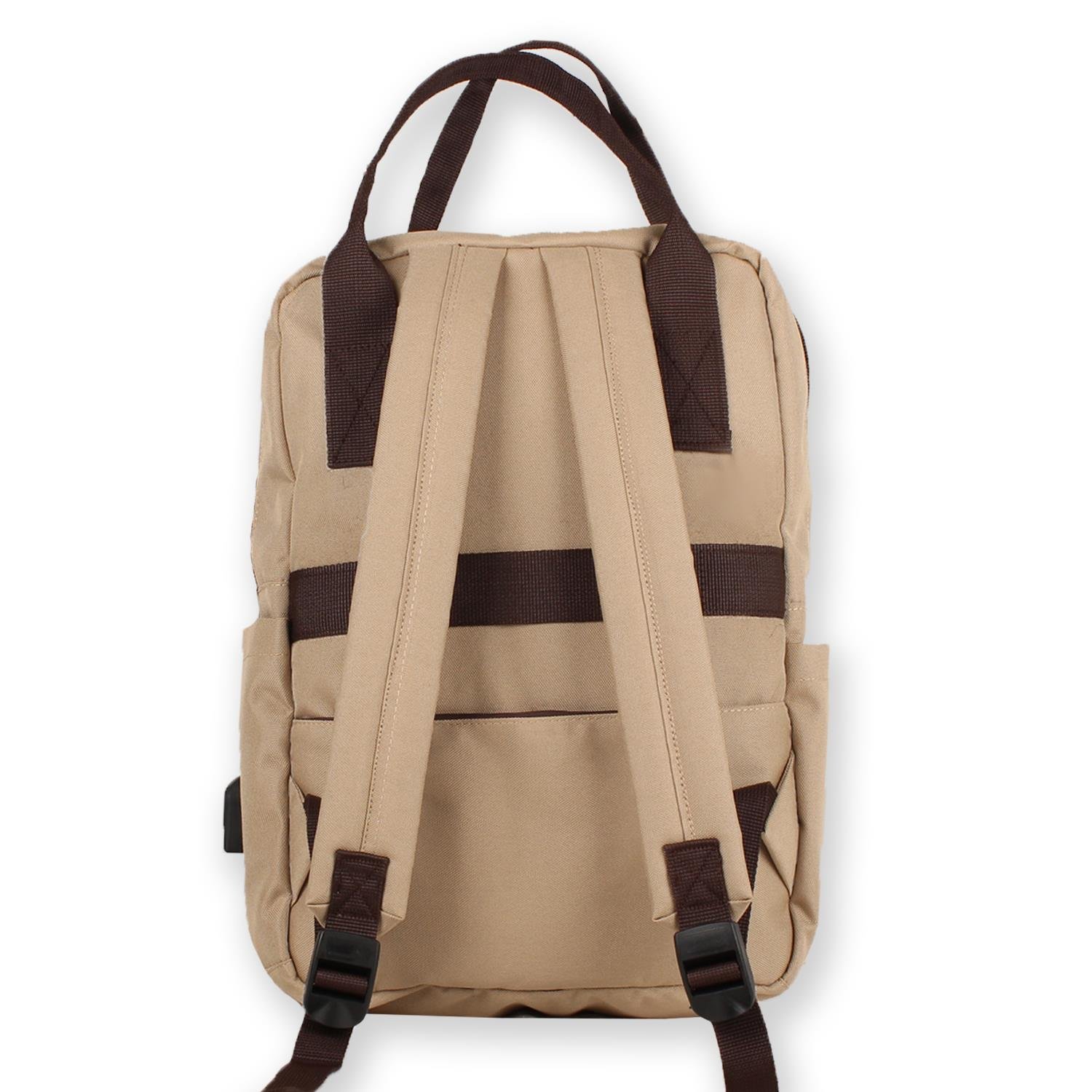 My Valice Smart Bag Post Usb Şarj Girişli Laptop Bölmeli Notebook Sırt Çantası Krem