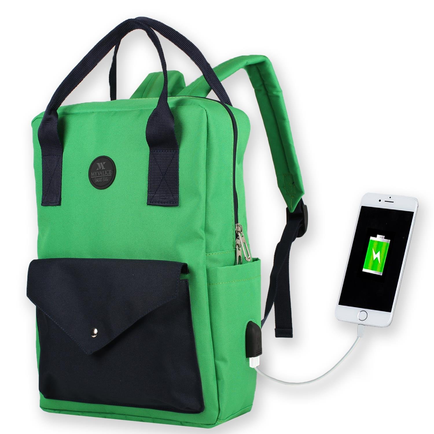 My Valice Smart Bag Post Usb Şarj Girişli Laptop Bölmeli Notebook Sırt Çantası Benetton Yeşili