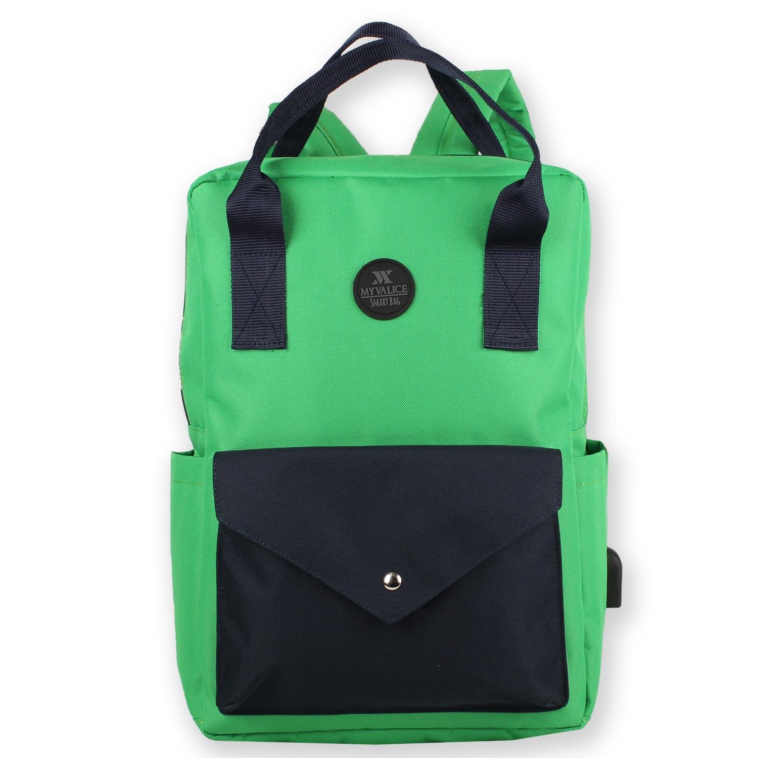 My Valice Smart Bag Post Usb Şarj Girişli Laptop Bölmeli Notebook Sırt Çantası Benetton Yeşili