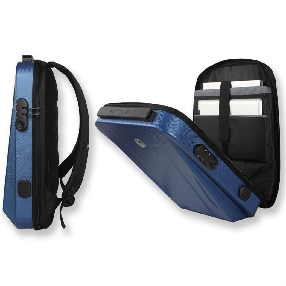 My Valice Smart Bag SHARP Usb Şarj Girişli Unisex ABS Akıllı Sırt Çantası Lacivert