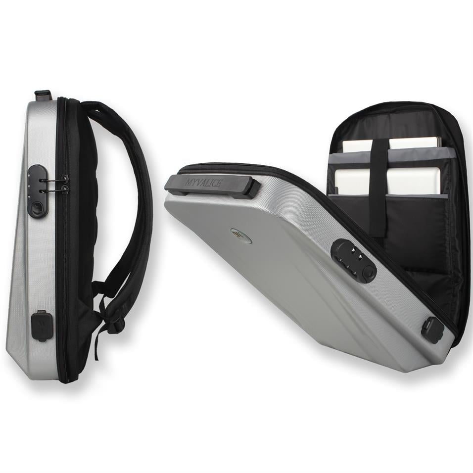 My Valice Smart Bag SHARP Usb Şarj Girişli Unisex ABS Akıllı Sırt Çantası Gri