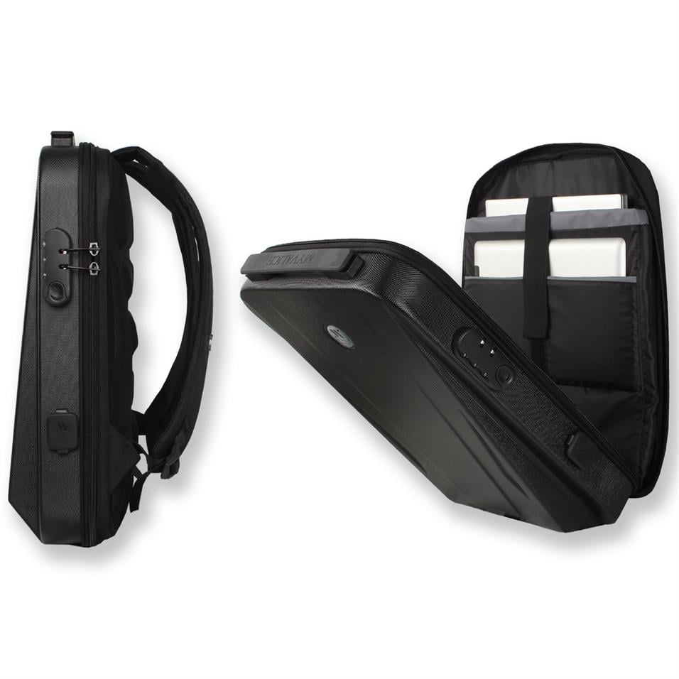 My Valice Smart Bag SHARP Usb Şarj Girişli Unisex ABS Akıllı Sırt Çantası Siyah