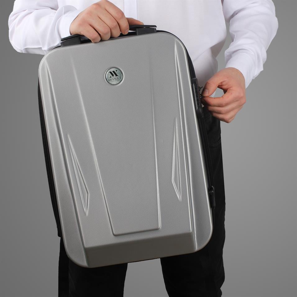 My Valice Smart Bag SHARP Usb Şarj Girişli Unisex ABS Akıllı Sırt Çantası Gri