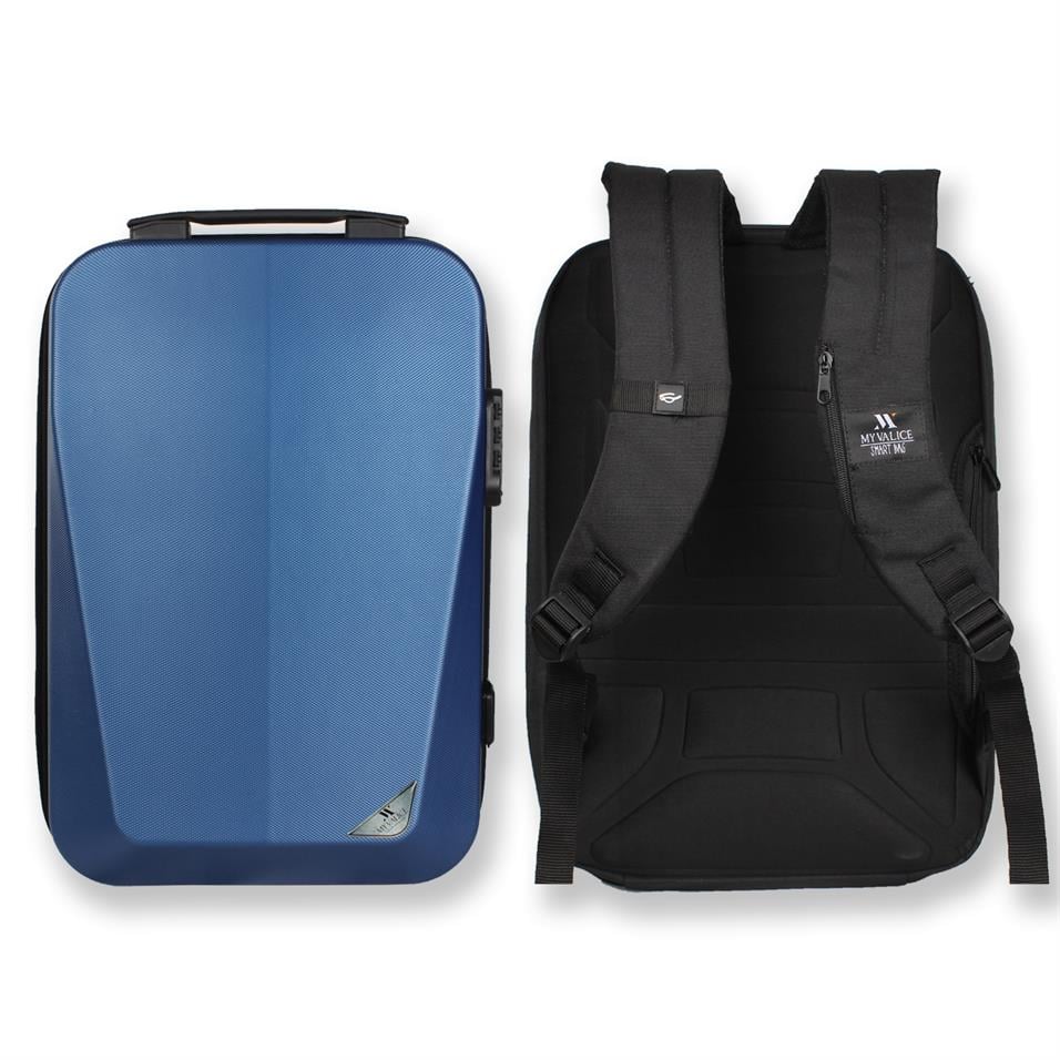 My Valice Smart Bag STRONG Usb Şarj Girişli Unisex ABS Akıllı Sırt Çantası Lacivert