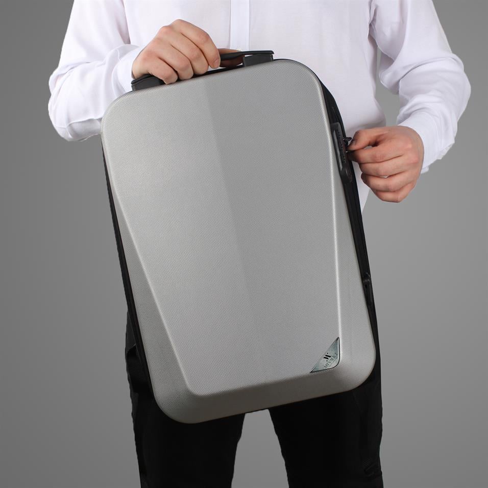 My Valice Smart Bag STRONG Usb Şarj Girişli Unisex ABS Akıllı Sırt Çantası Gri