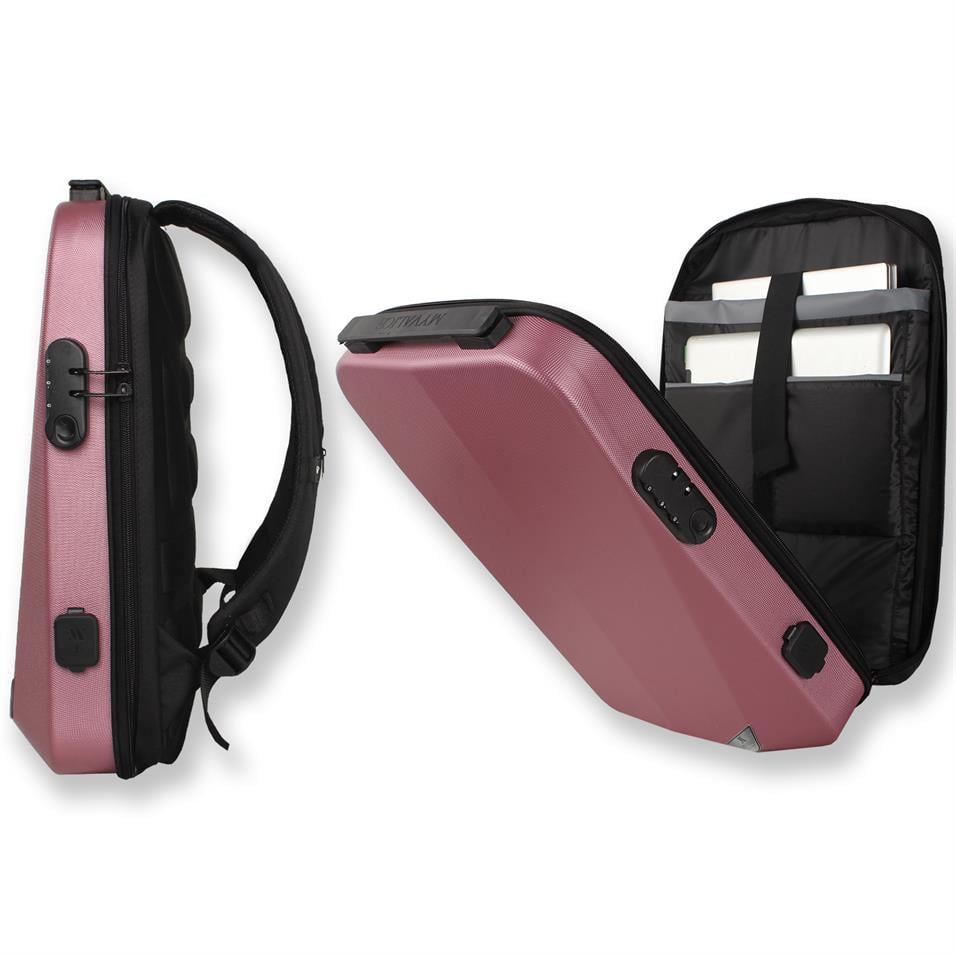 My Valice Smart Bag STRONG Usb Şarj Girişli Unisex ABS Akıllı Sırt Çantası Rose Gold