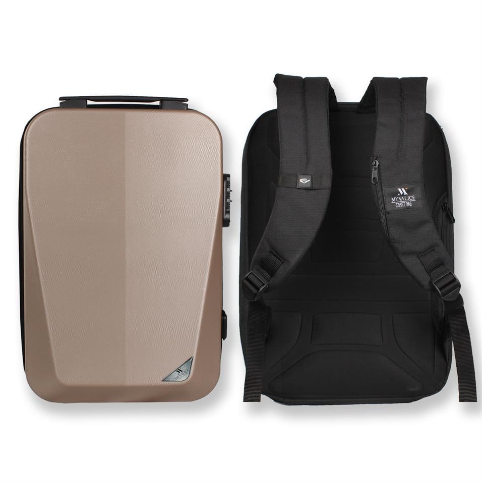 My Valice Smart Bag STRONG Usb Şarj Girişli Unisex ABS Akıllı Sırt Çantası Gold