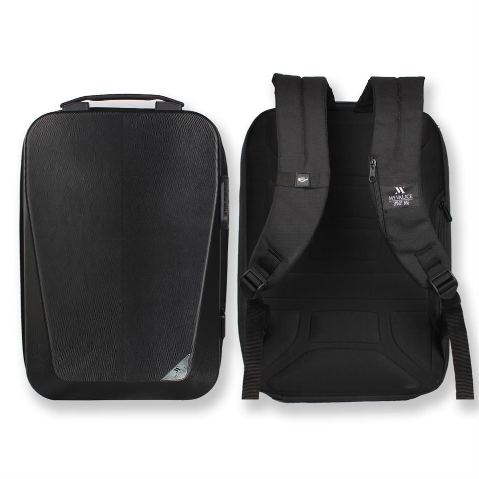 My Valice Smart Bag STRONG Usb Şarj Girişli Unisex ABS Akıllı Sırt Çantası Siyah