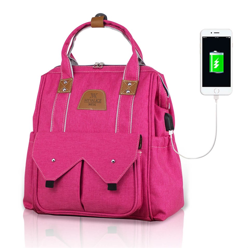 My Valice Smart Bag Sweet Usb'li Anne Bebek Bakım ve Sırt Çantası Pembe