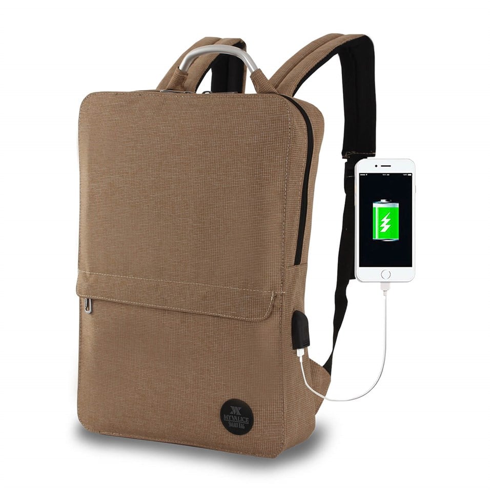 My Valice Smart Bag Usb Şarj Girişli Akıllı Sırt Çantası 1210 Bej