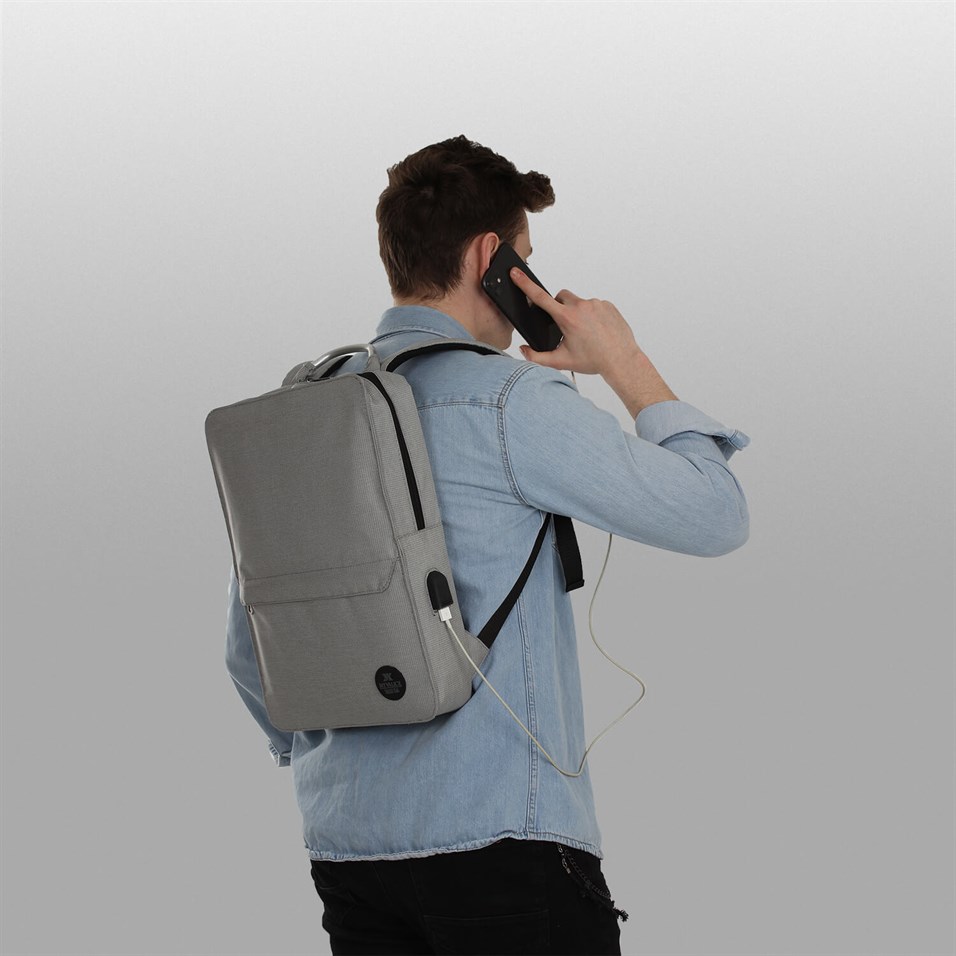 My Valice Smart Bag Usb Şarj Girişli Akıllı Sırt Çantası 1210 Gri