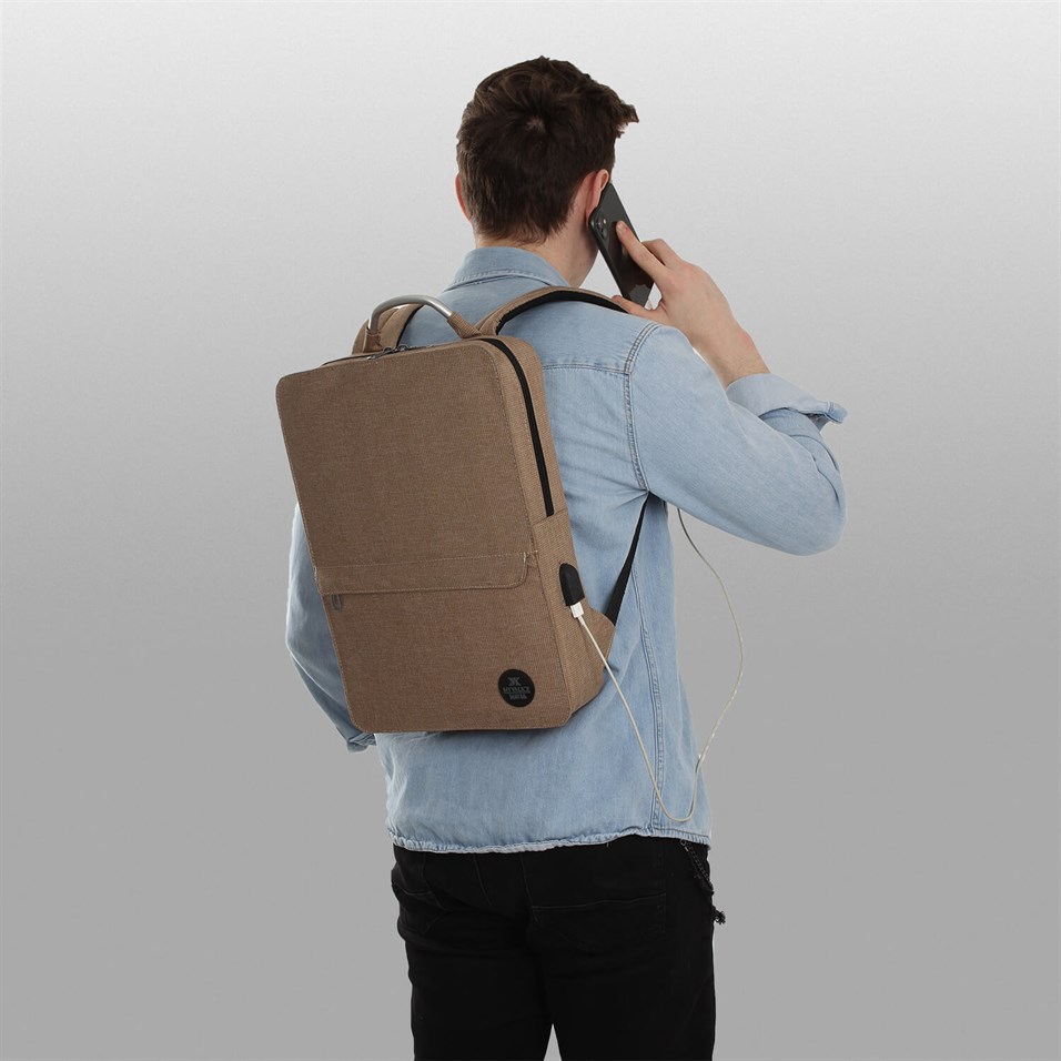 My Valice Smart Bag Usb Şarj Girişli Akıllı Sırt Çantası 1210 Bej