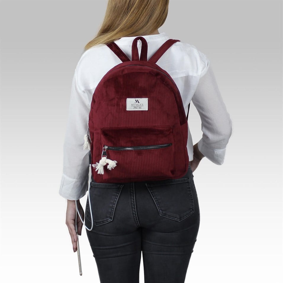 My Valice Smart Bag Usb Şarj Girişli Sırt Çantası 1201 Bordo