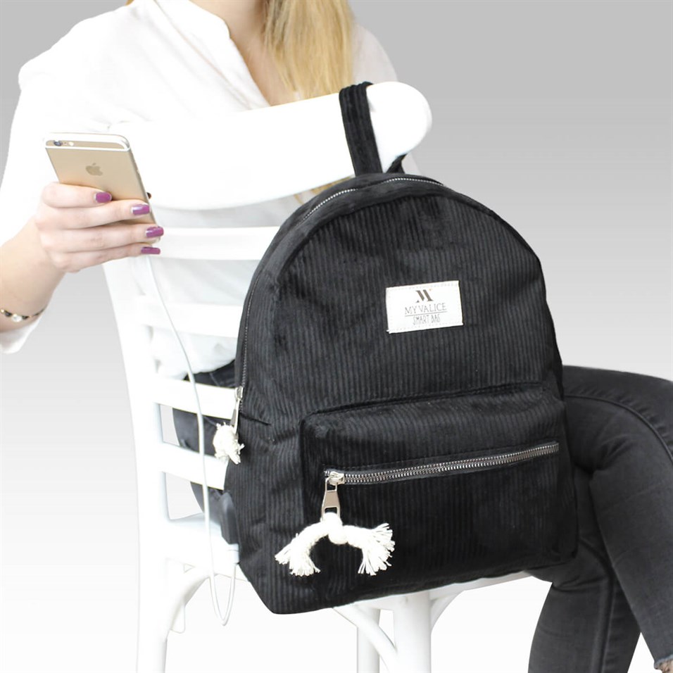 My Valice Smart Bag Usb Şarj Girişli Sırt Çantası 1201 Siyah