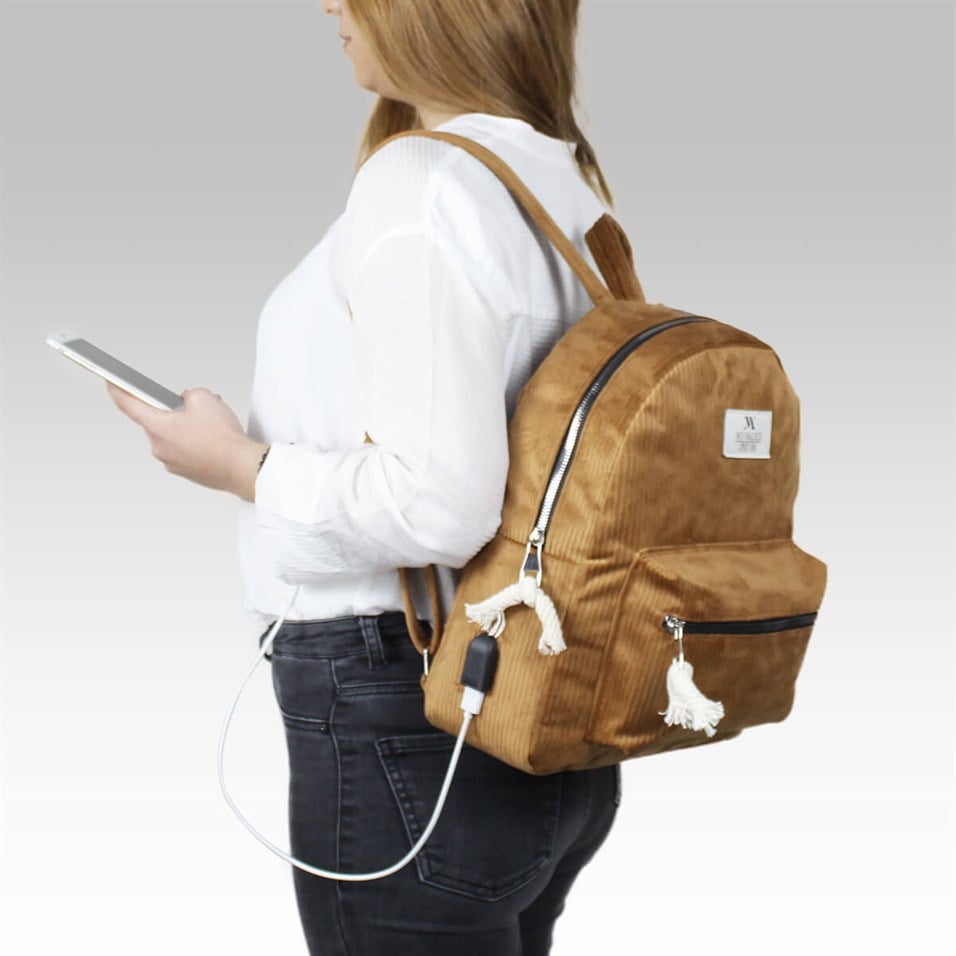 My Valice Smart Bag Usb Şarj Girişli Sırt Çantası 1201 Taba