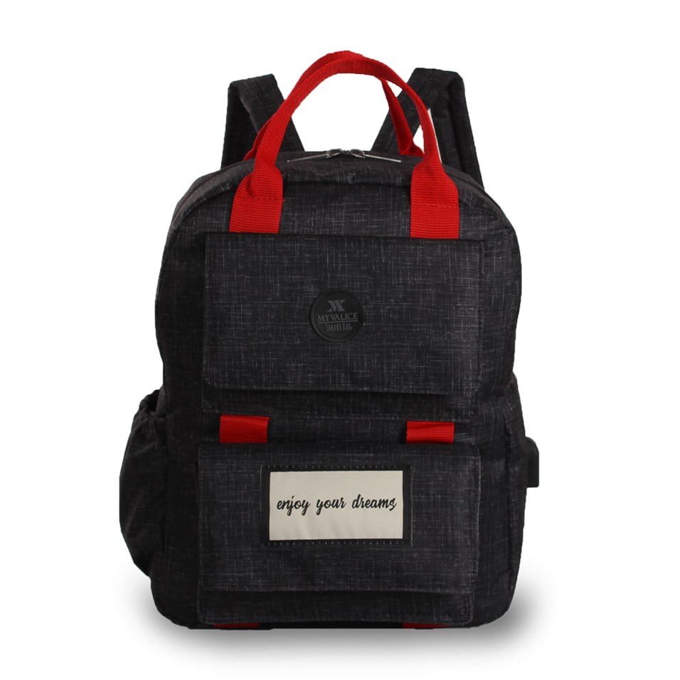 My Valice Smart Bag Usb'li Anne Bebek Bakım ve Sırt Çantası 1403 Siyah